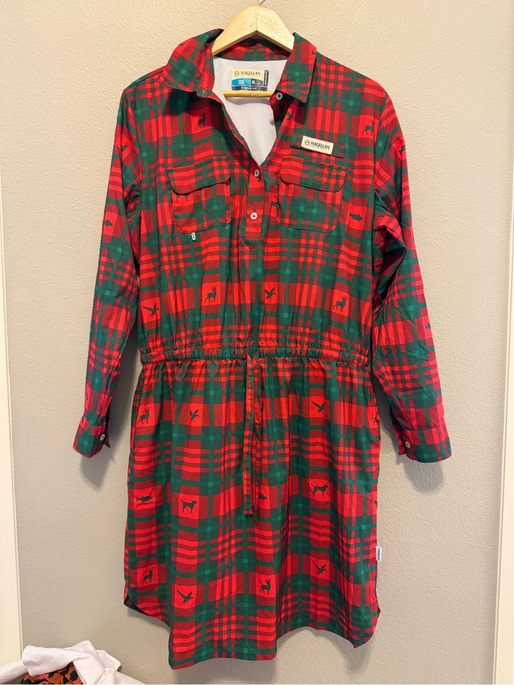 Magellan Outdoors Red & Green Plaid Dress XL